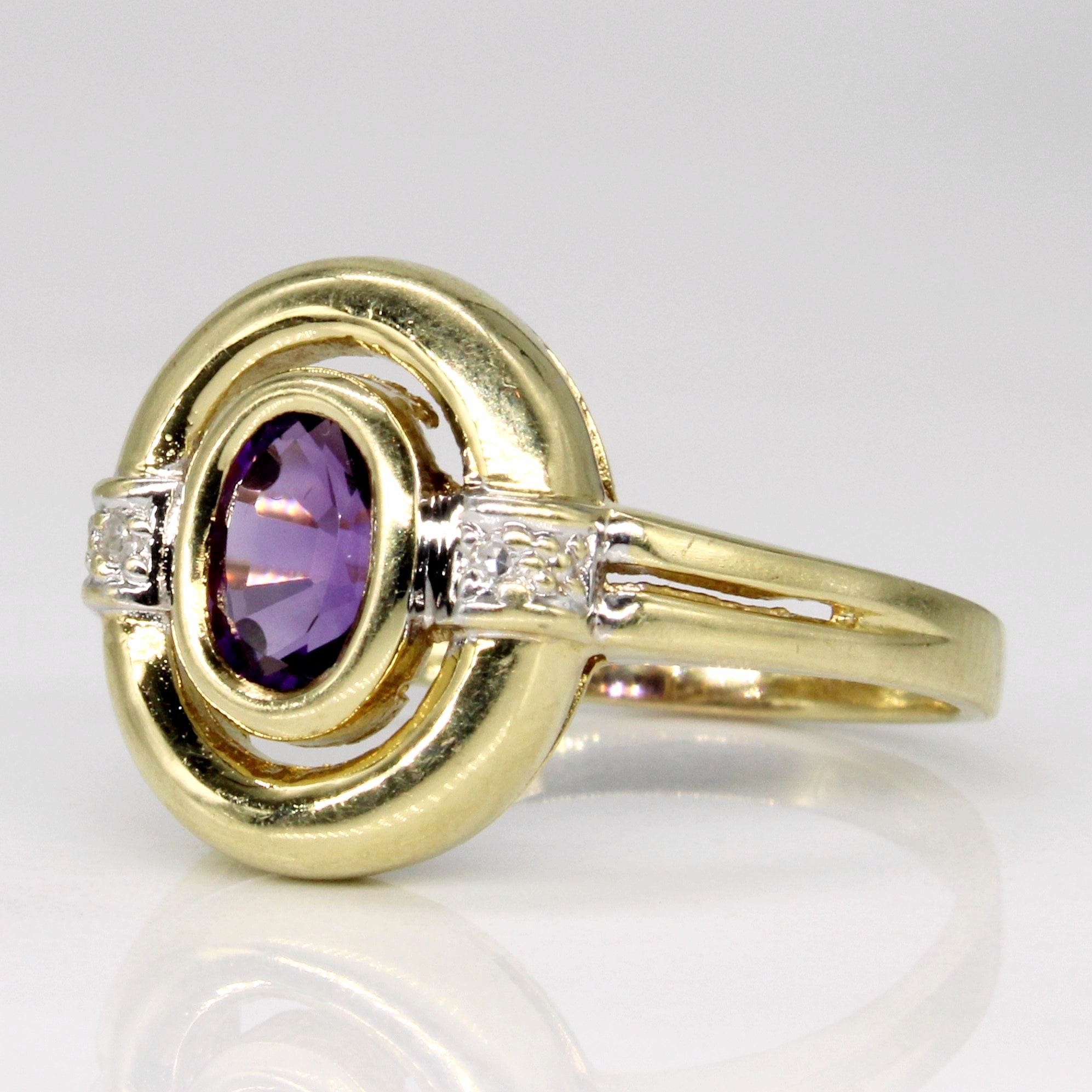 'Birks' Amethyst & Diamond Ring | 0.50ct, 0.01ctw | SZ 7.25 |