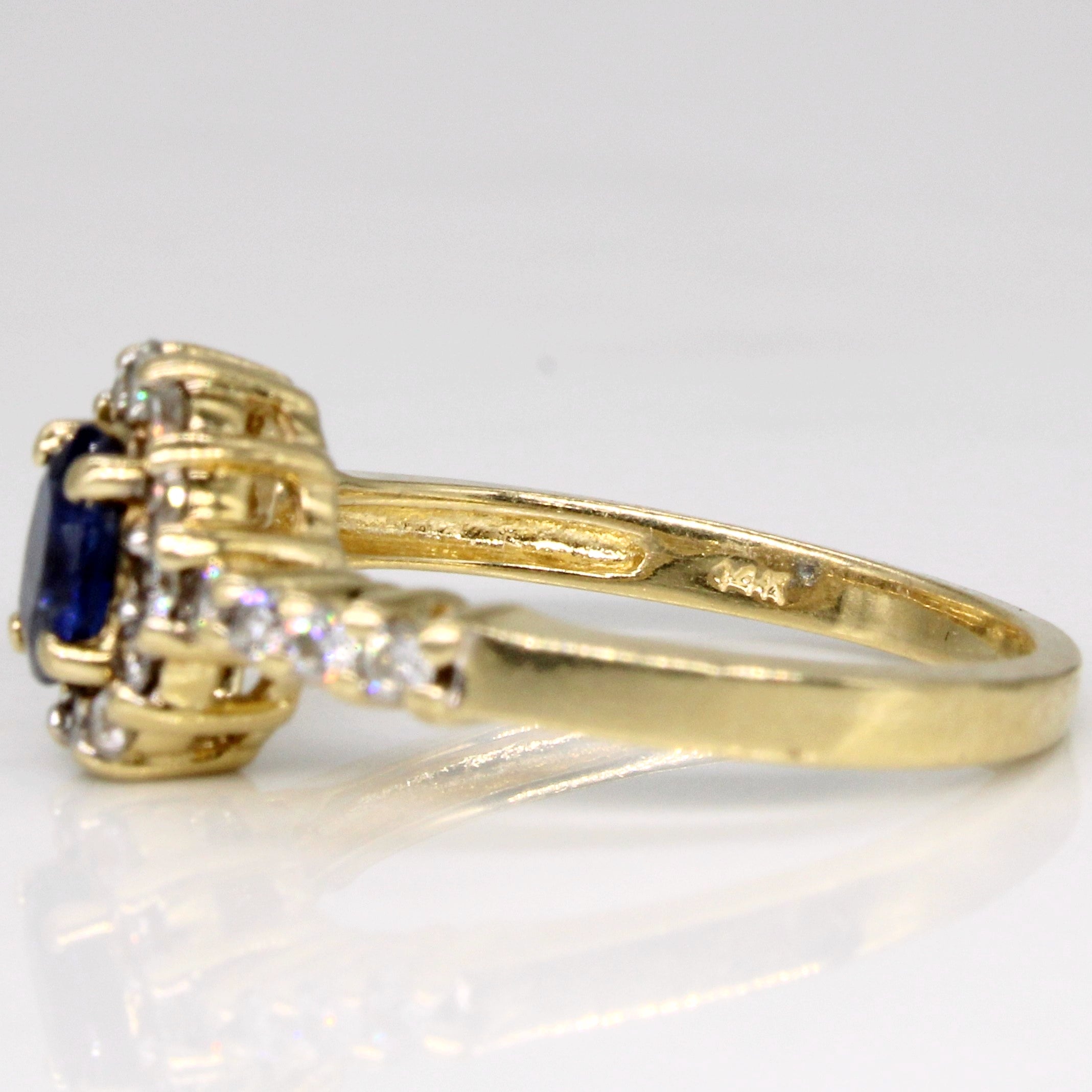 Bague saphir et diamants | 0,50 ct, 0,30 ct au total | Taille 6,75 | 
