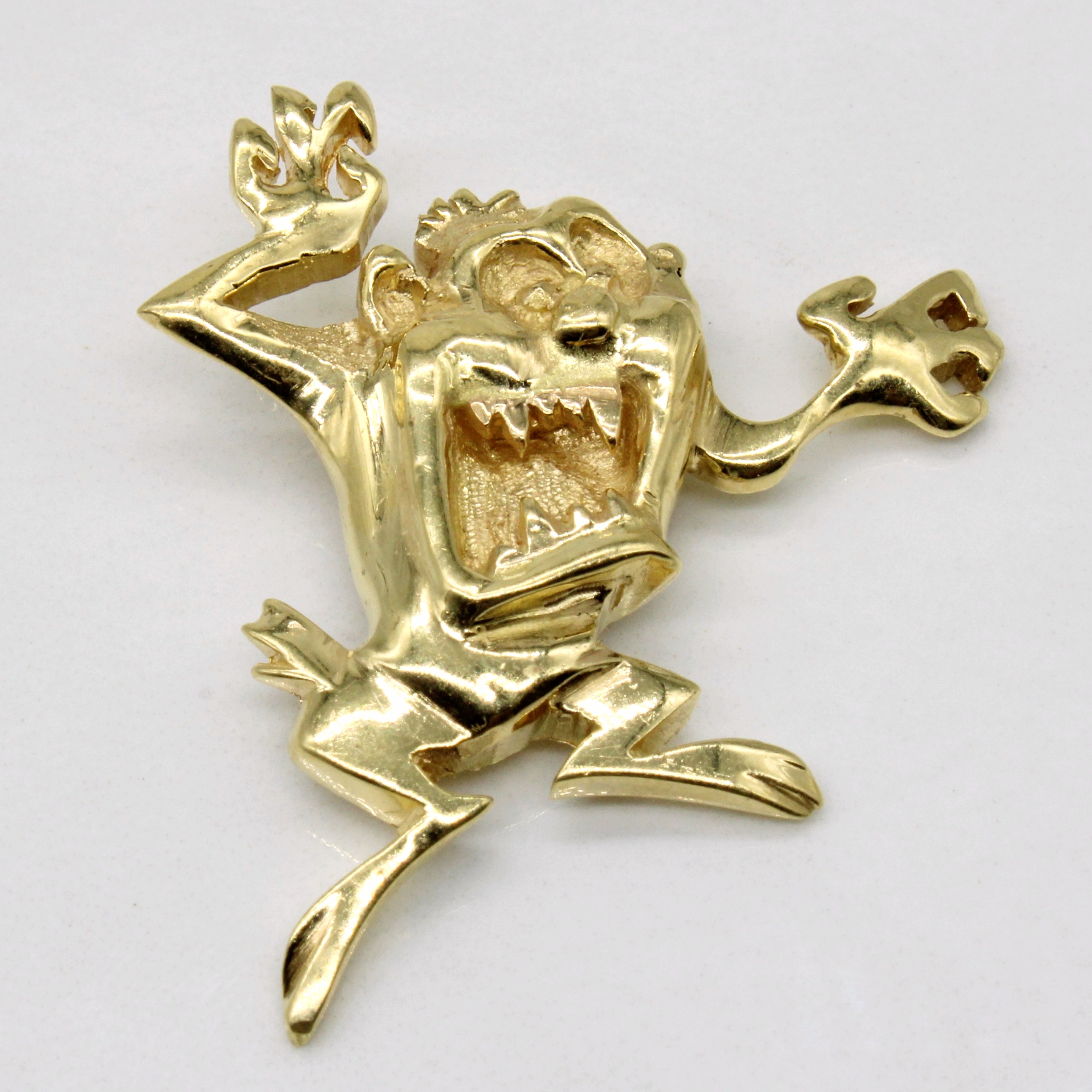 18k Yellow Gold Tasmanian Devil Pendant