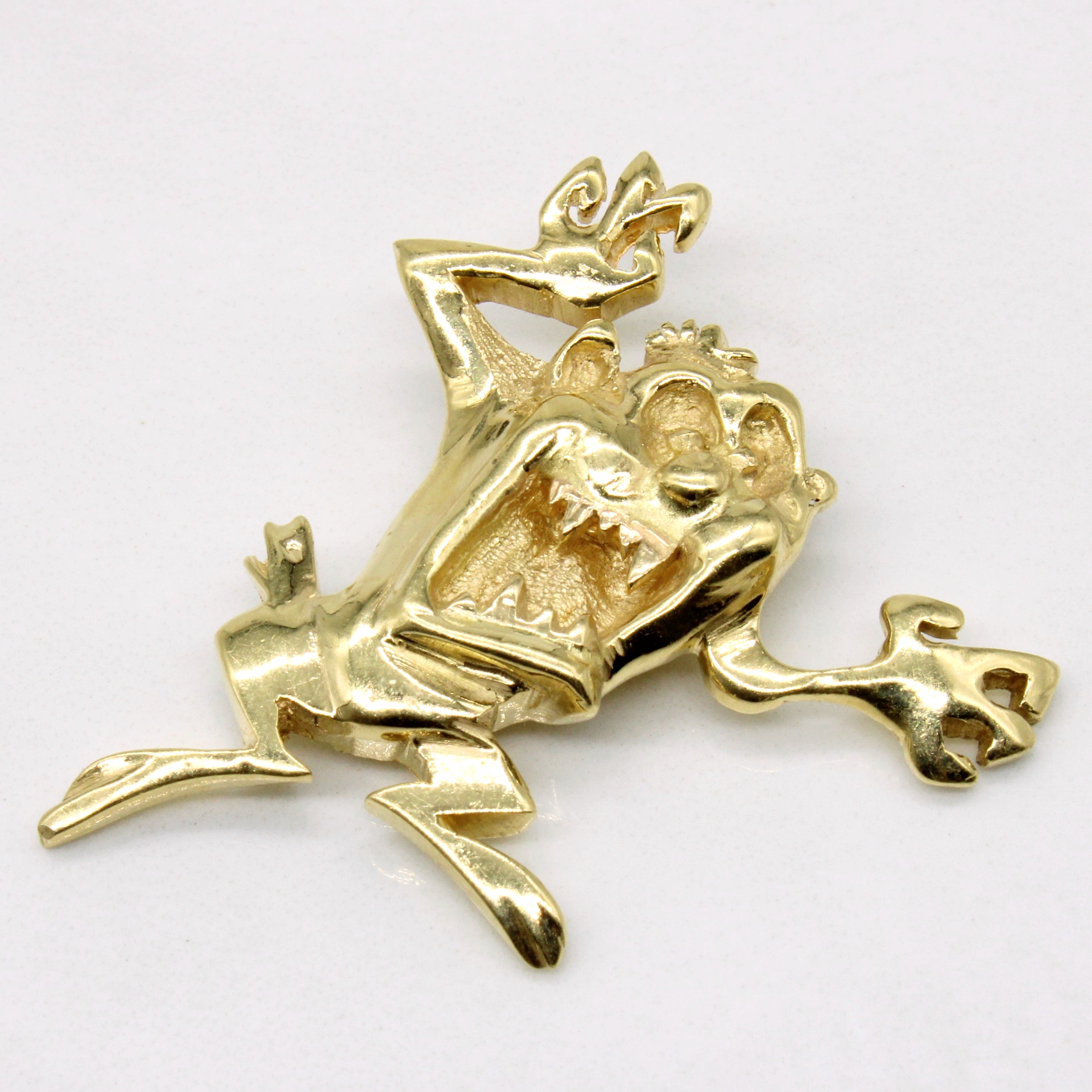 18k Yellow Gold Tasmanian Devil Pendant