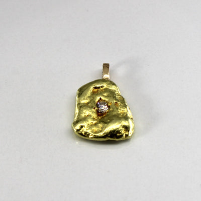 Solitaire Diamond Nugget 18k Pendant | 0.20ct |