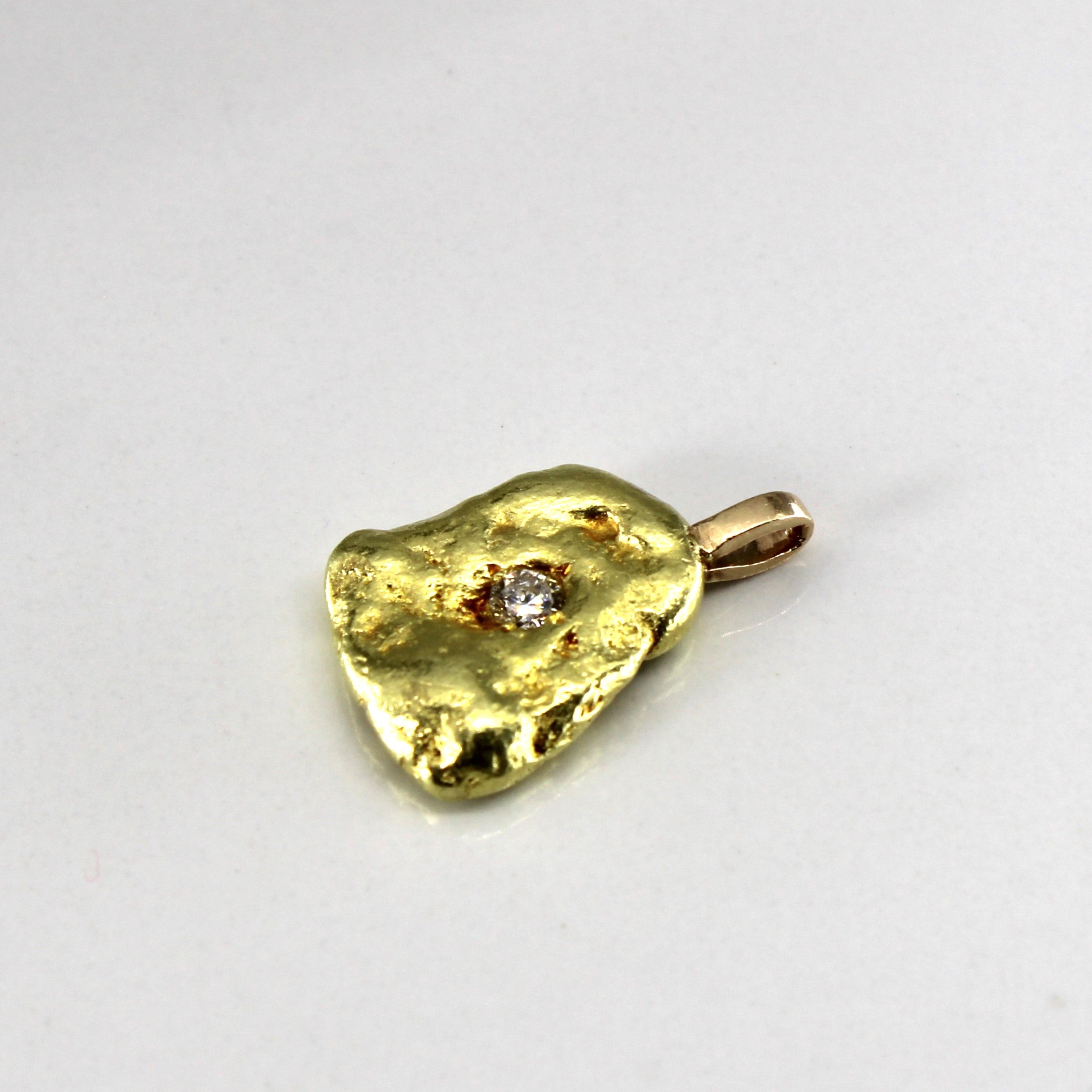 Solitaire Diamond Nugget 18k Pendant | 0.20ct |