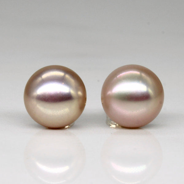 Button Pearl Stud Earrings