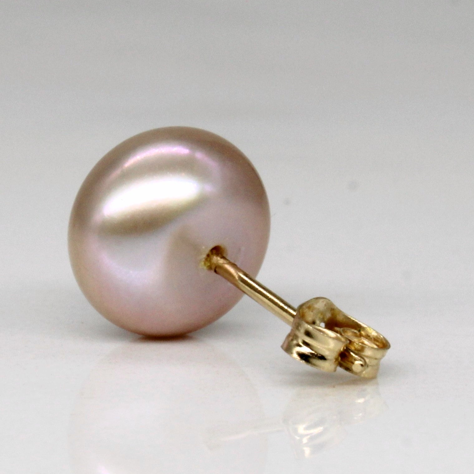 Button Pearl Stud Earrings