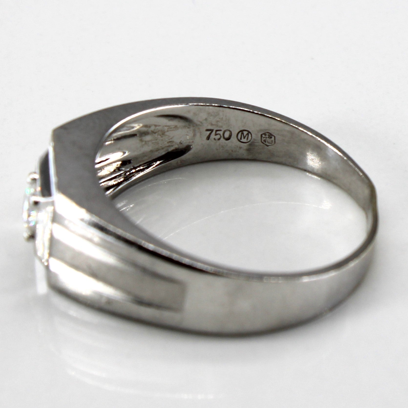 Solitaire Diamond White Gold 18k Ring | 0.19ct | SZ 9.5 |