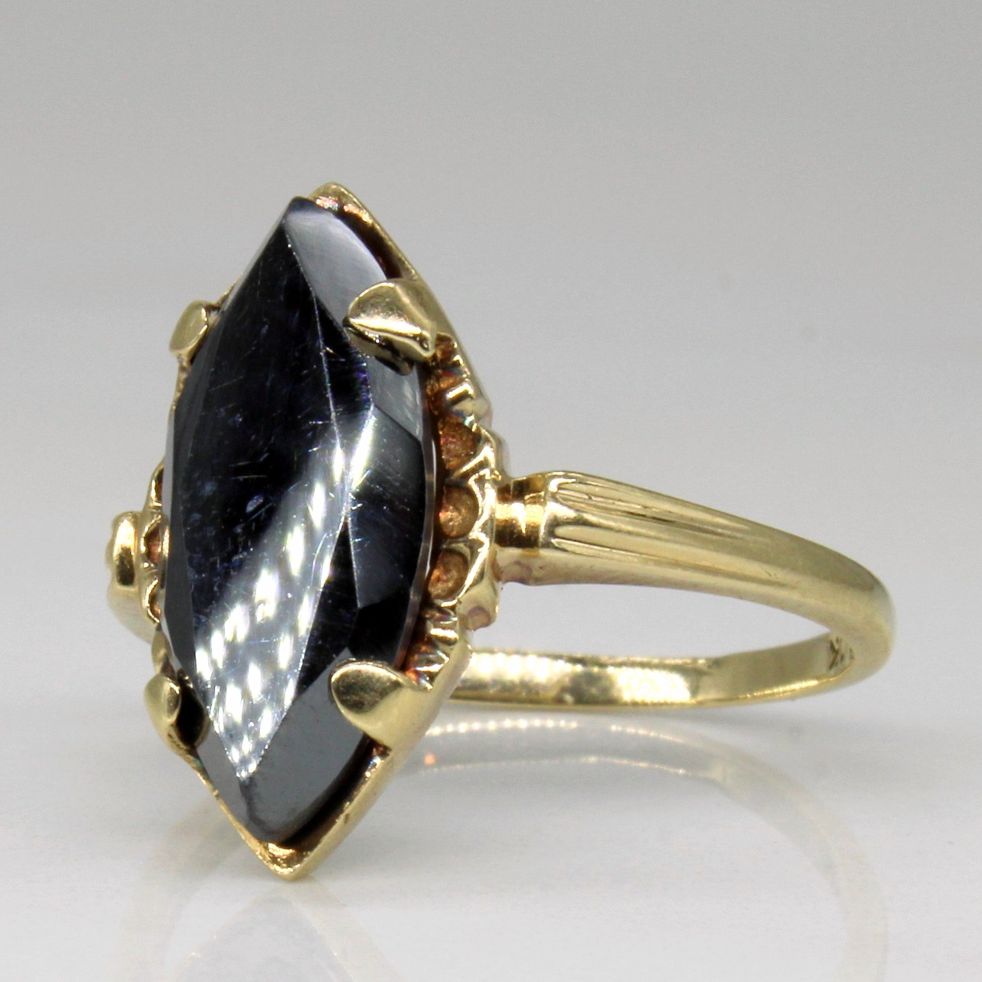 Bague cocktail en hématite | 3,75 ct | Taille 6 | 