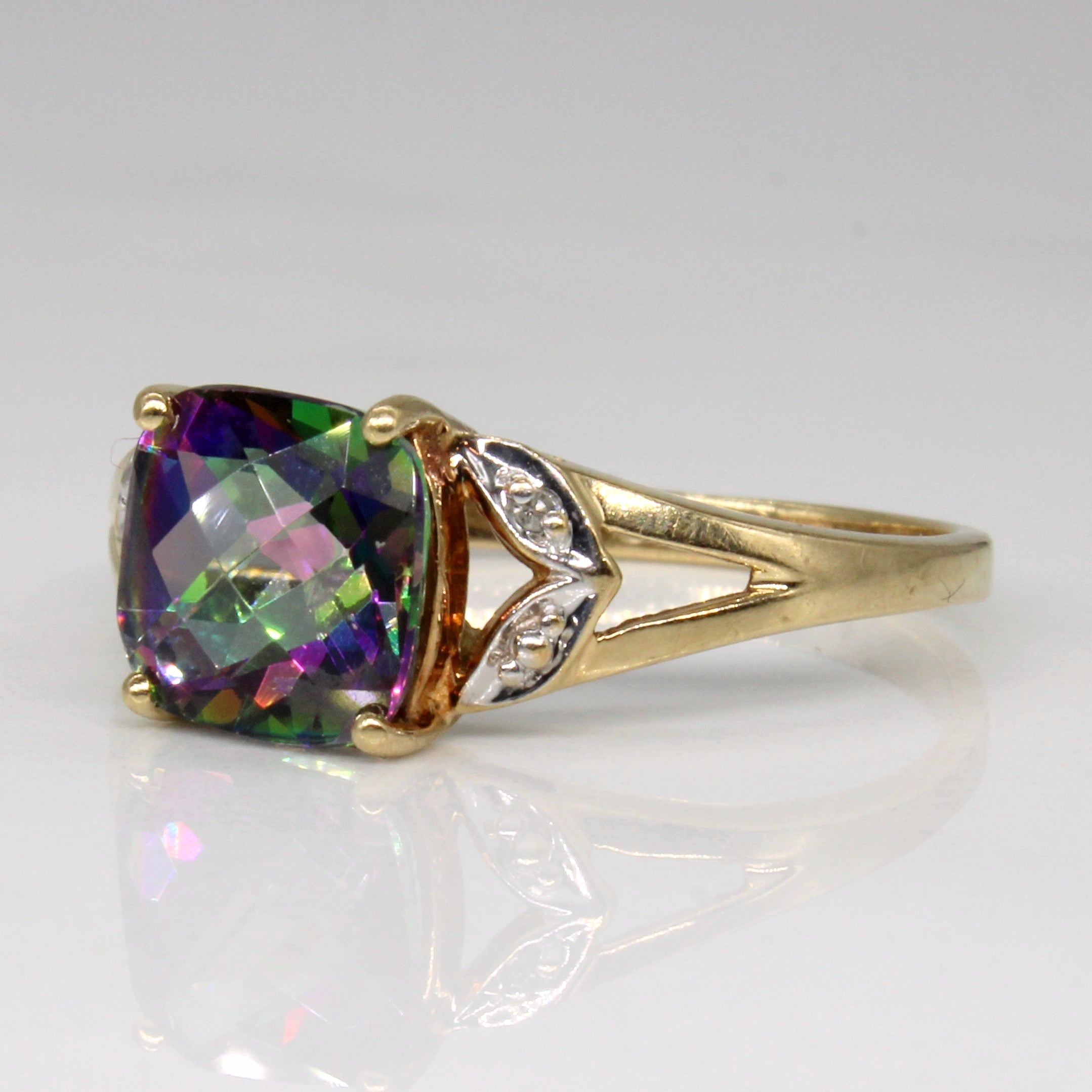 Mystic Topaz & Diamond Cocktail Ring | 2.10ct, 0.01ct | SZ 9.25 |