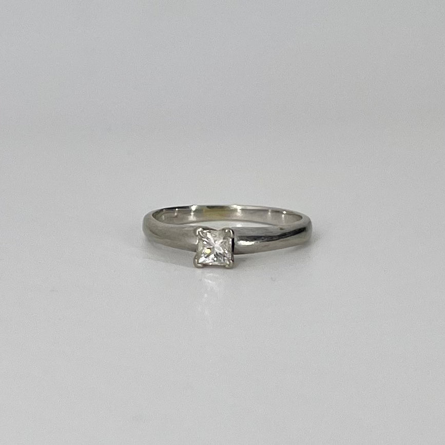 Princess Cut Solitaire Engagement Ring | 0.38 ctw SI1 I | SZ 7