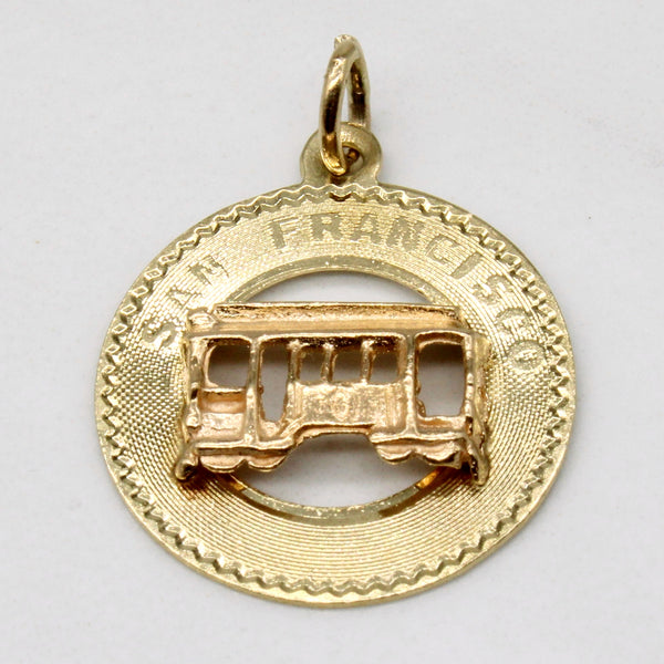 14k Yellow Gold San Francisco Trolley Pendant