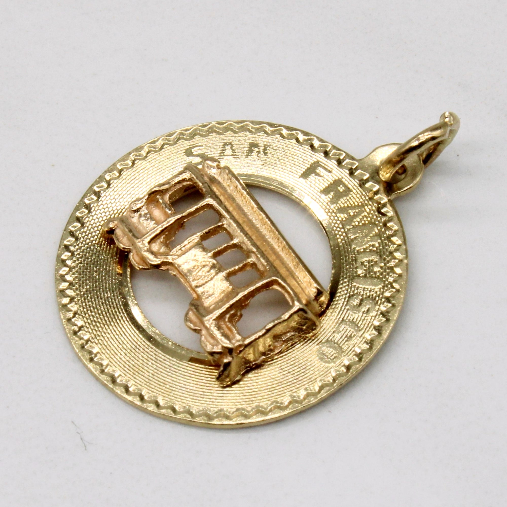 14k Yellow Gold San Francisco Trolley Pendant