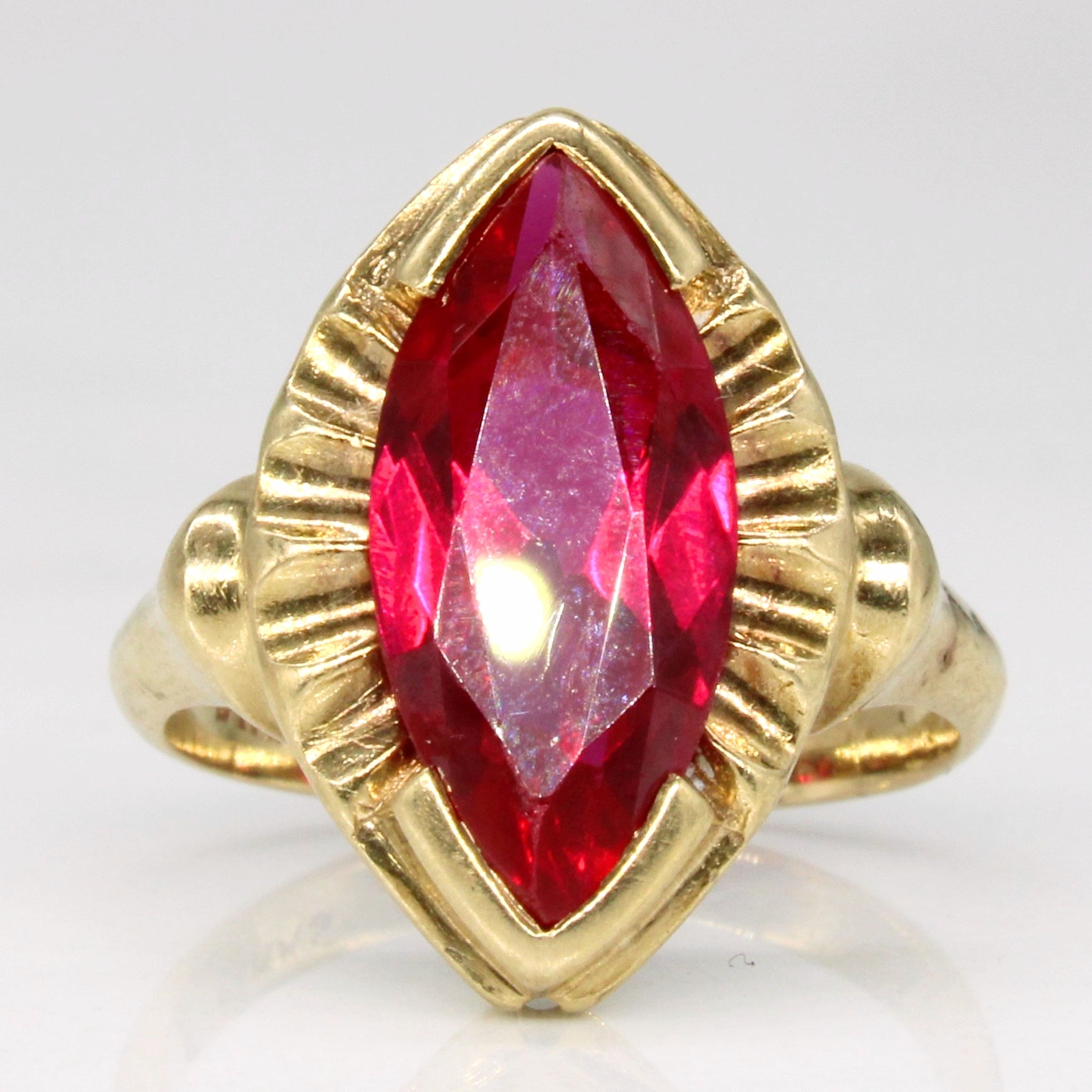 'Birks' Synthetic Ruby Cocktail Ring | 2.75ct | SZ 4 |