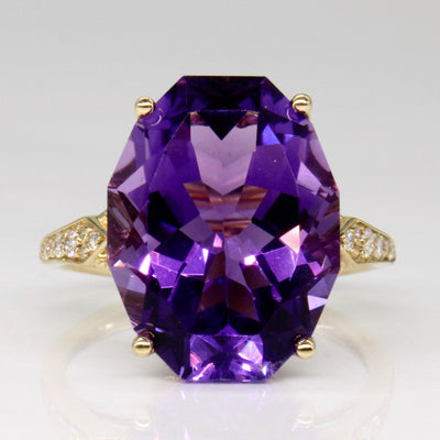 Amethyst & Diamond Cocktail Ring | 8.50ct, 0.10ctw | SZ 7.25 |