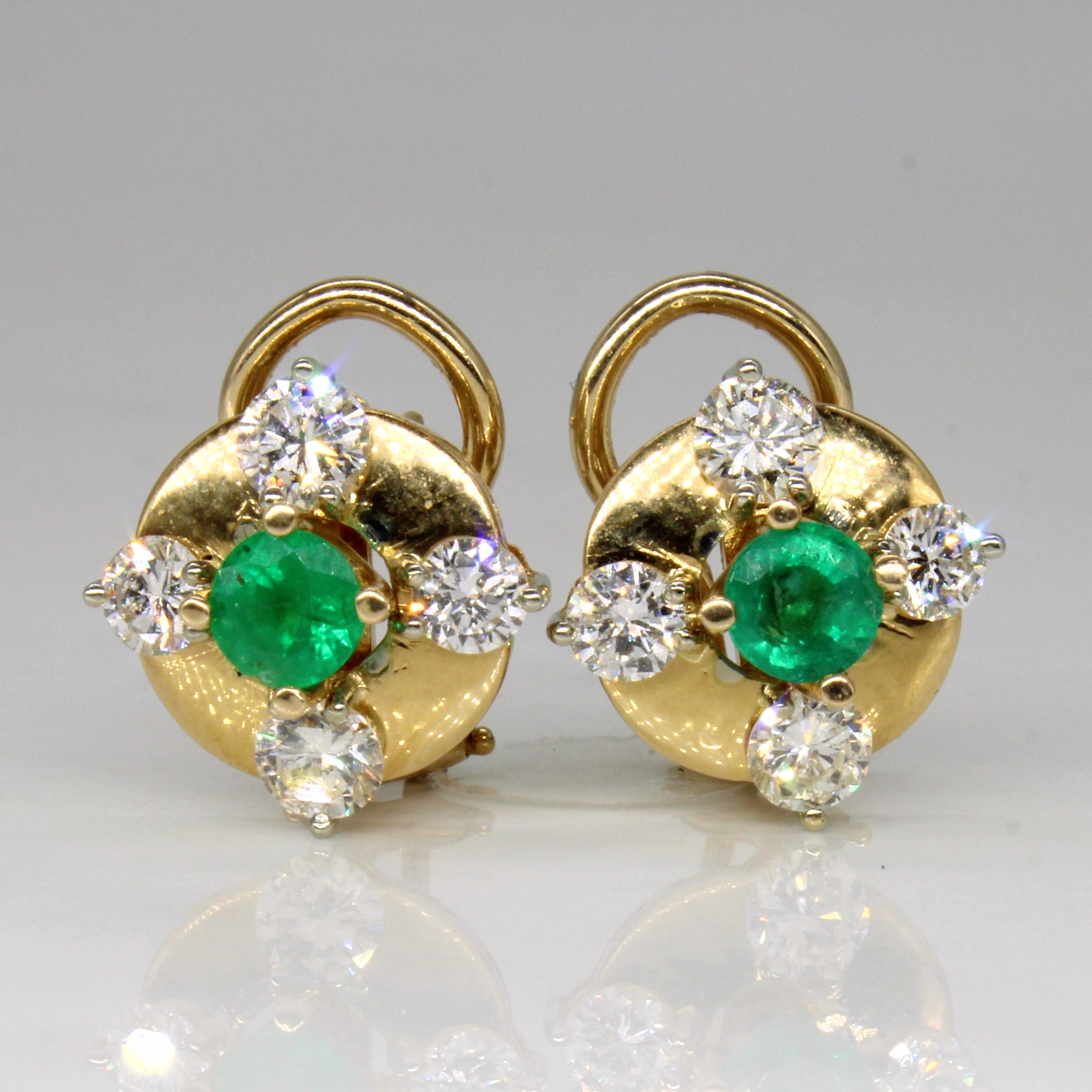 Diamond & Emerald Earrings | 1.50ctw, 0.62ctw |