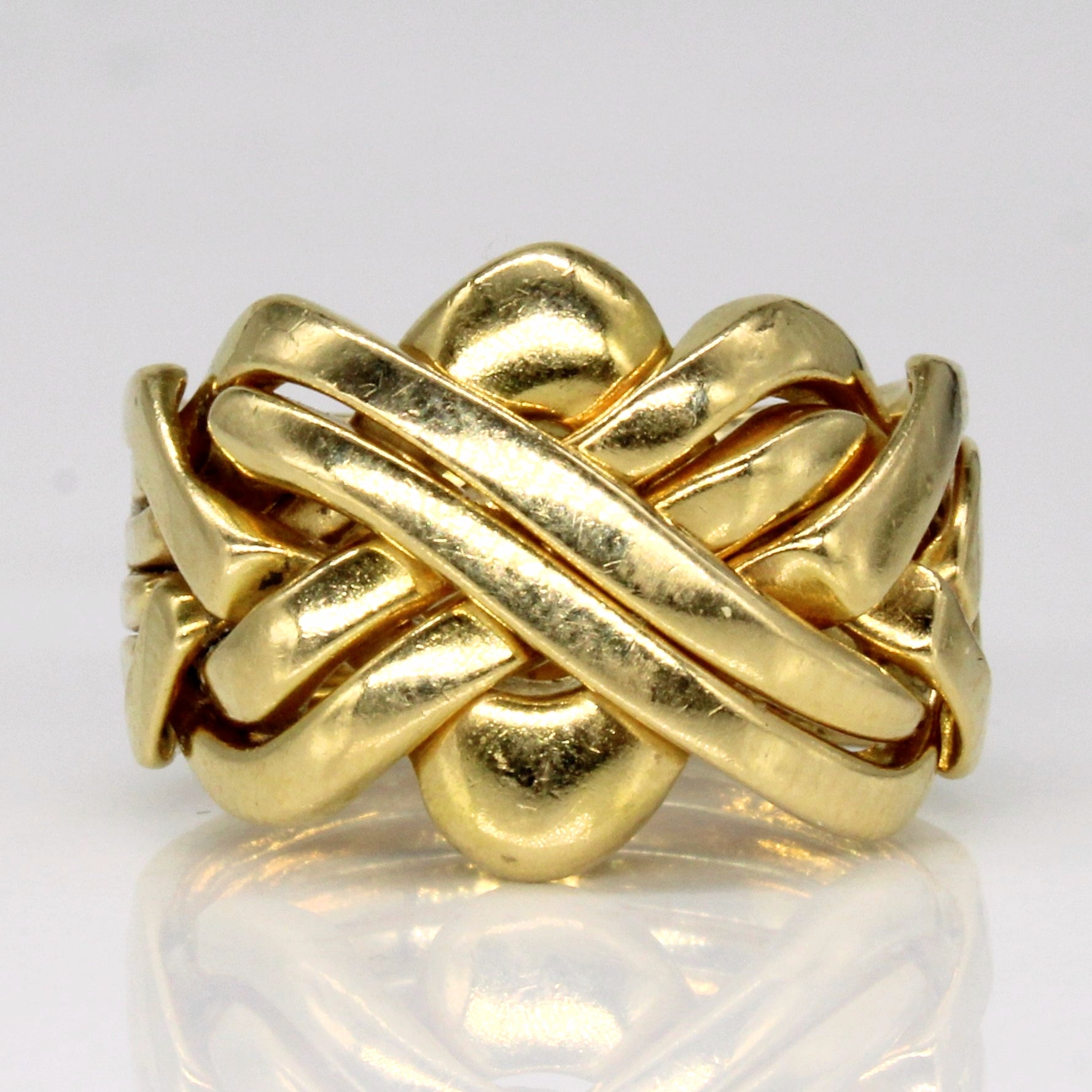 18k Yellow Gold Solved Puzzle Ring | SZ 6 |