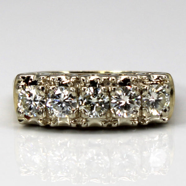 Five Stone Diamond 14k Ring | 0.90ctw | SZ 7.25 |