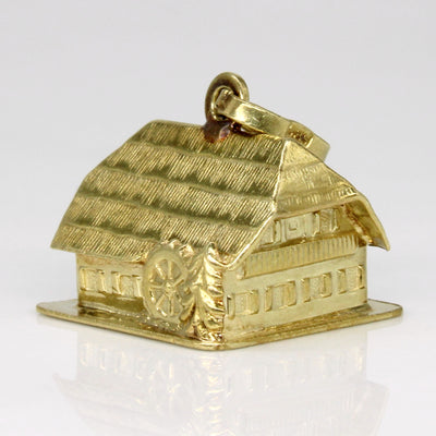 14k Yellow Gold House Pendant