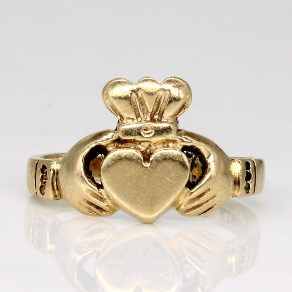 10k Yellow Gold Claddagh Ring | SZ 5.25 |