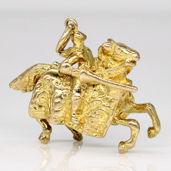 9k Yellow Gold Knight on Horseback Pendant