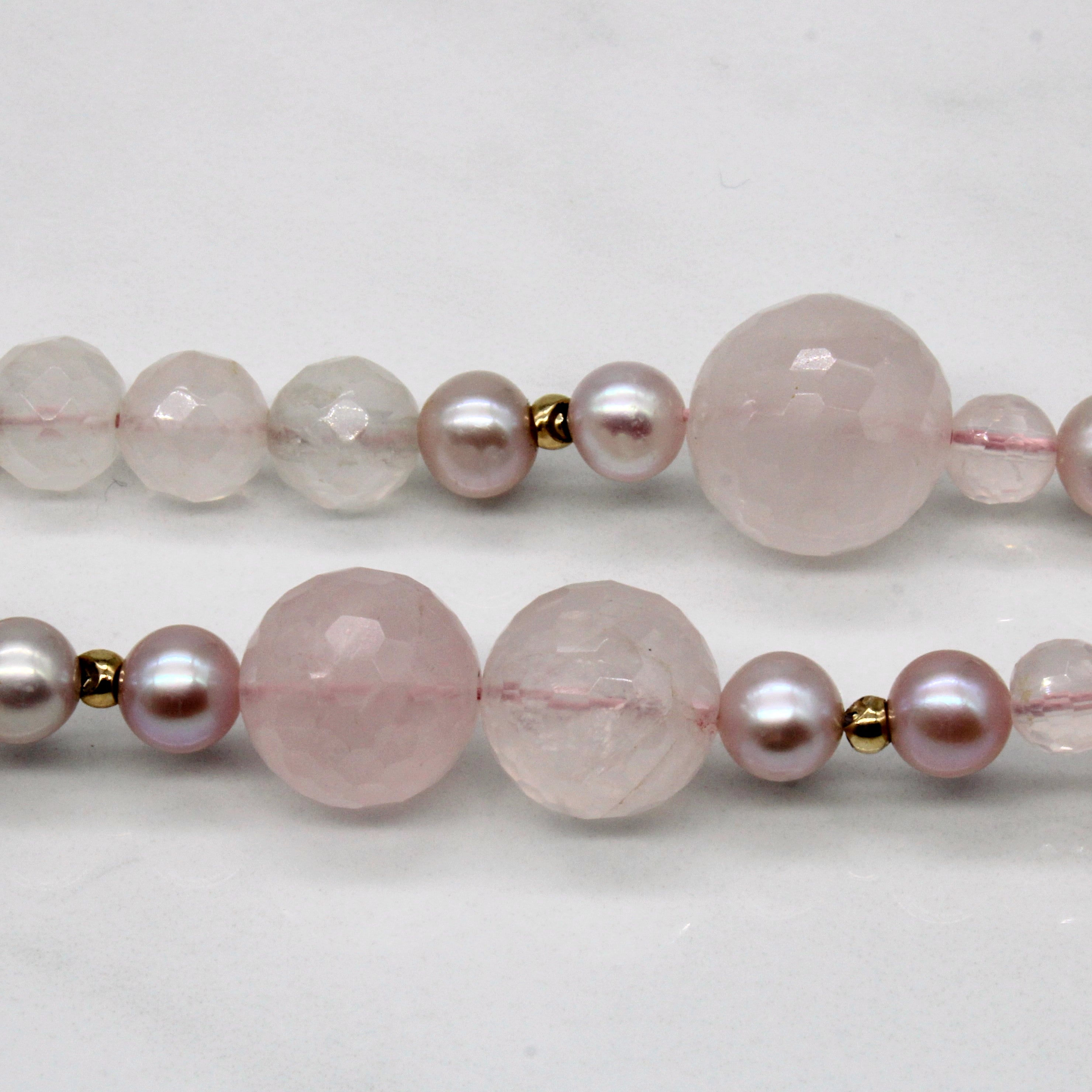 Rose Quartz & Rose Pearl Necklace | 250.00ctw | 18" |