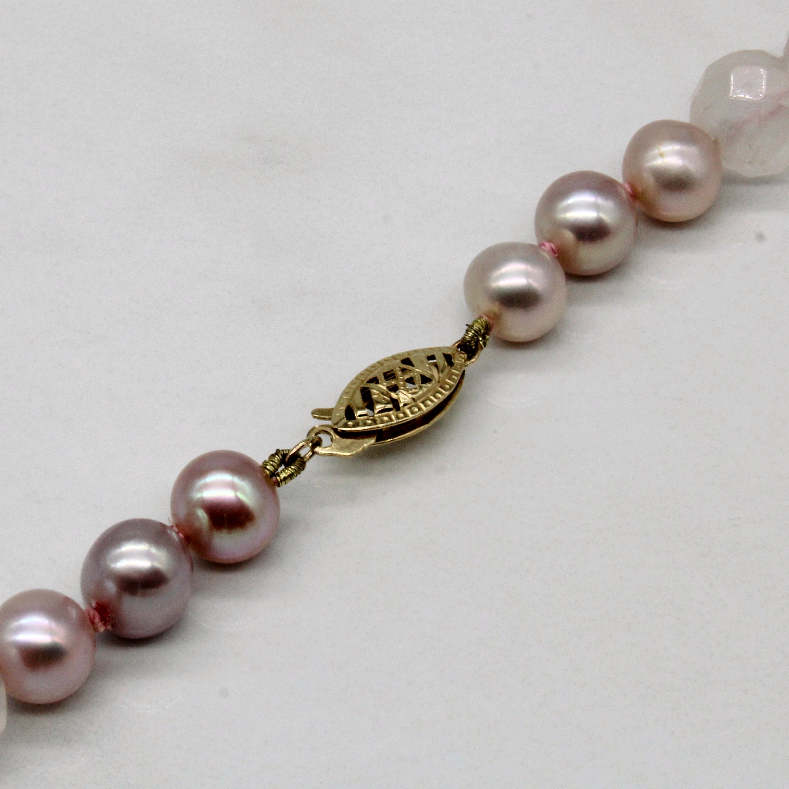 Rose Quartz & Rose Pearl Necklace | 250.00ctw | 18" |