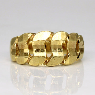 18k Yellow Gold Cuban Link Ring | SZ 6.75 |