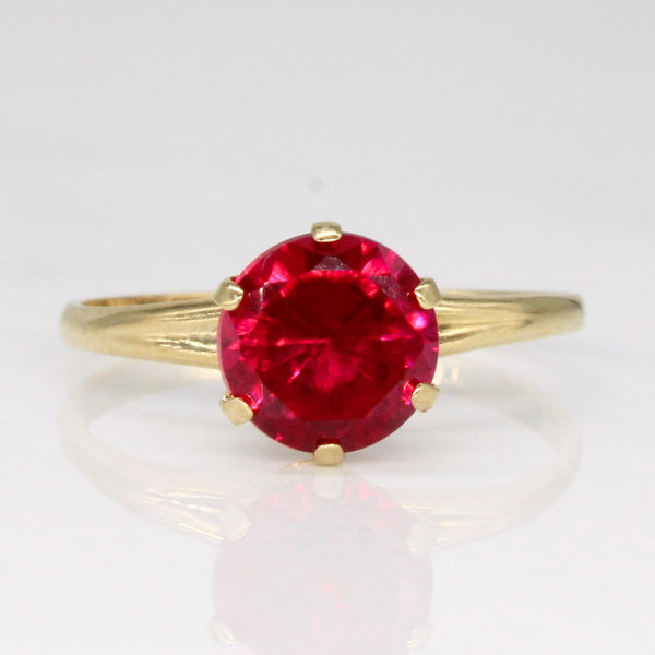 High Set Synthetic Ruby Ring | 1.40ct | SZ 6 |