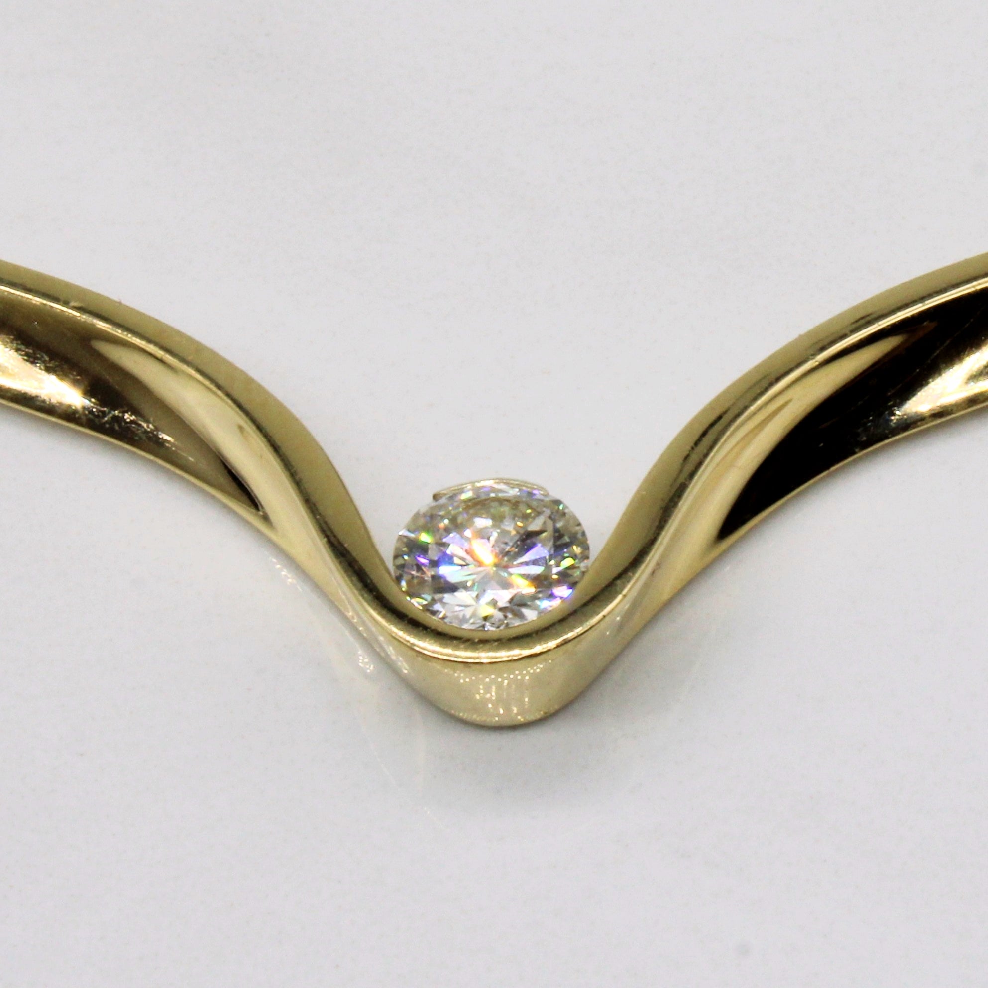Diamond Scoop Pendant Necklace | 1.00ct | 19