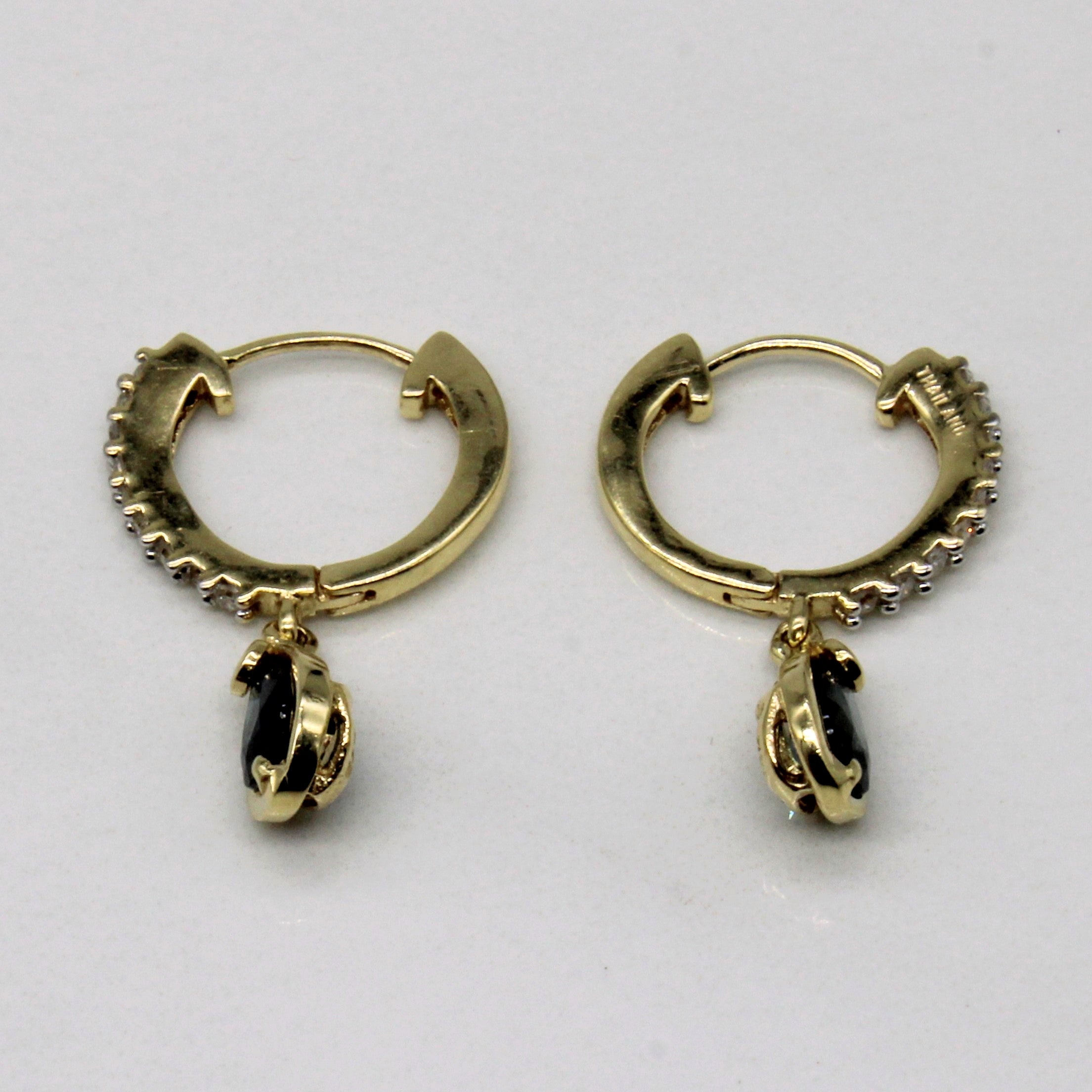 Sapphire & Diamond Hoop Earrings | 0.80ctw, 0.09ctw |