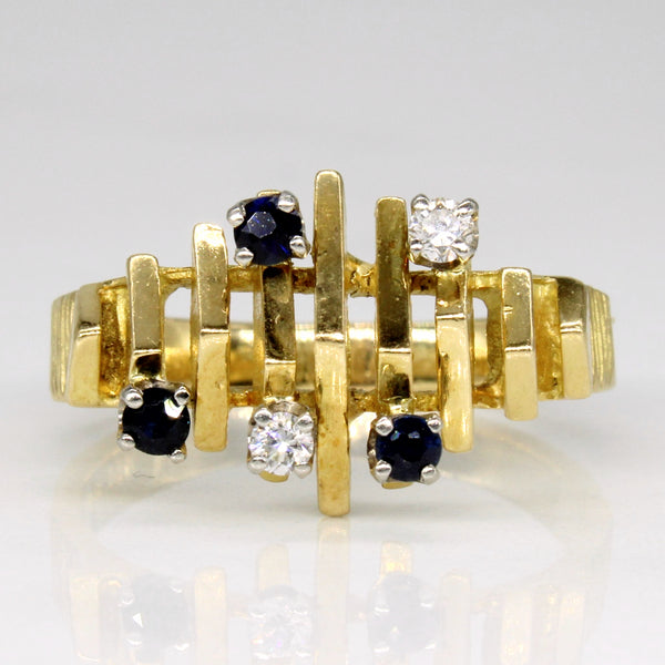 Birks' Sapphire & Diamond Abstract Ring | 0.14ctw, 0.08ctw | SZ 7.5 |