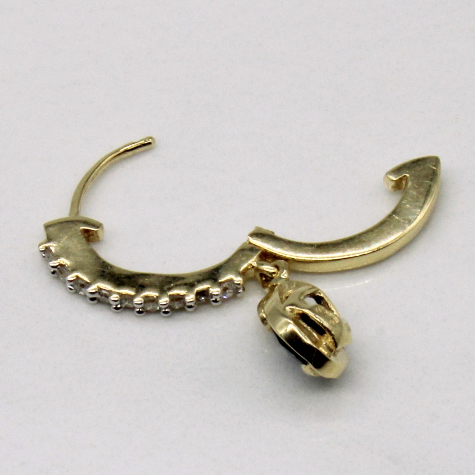 Sapphire & Diamond Hoop Earrings | 0.80ctw, 0.09ctw |