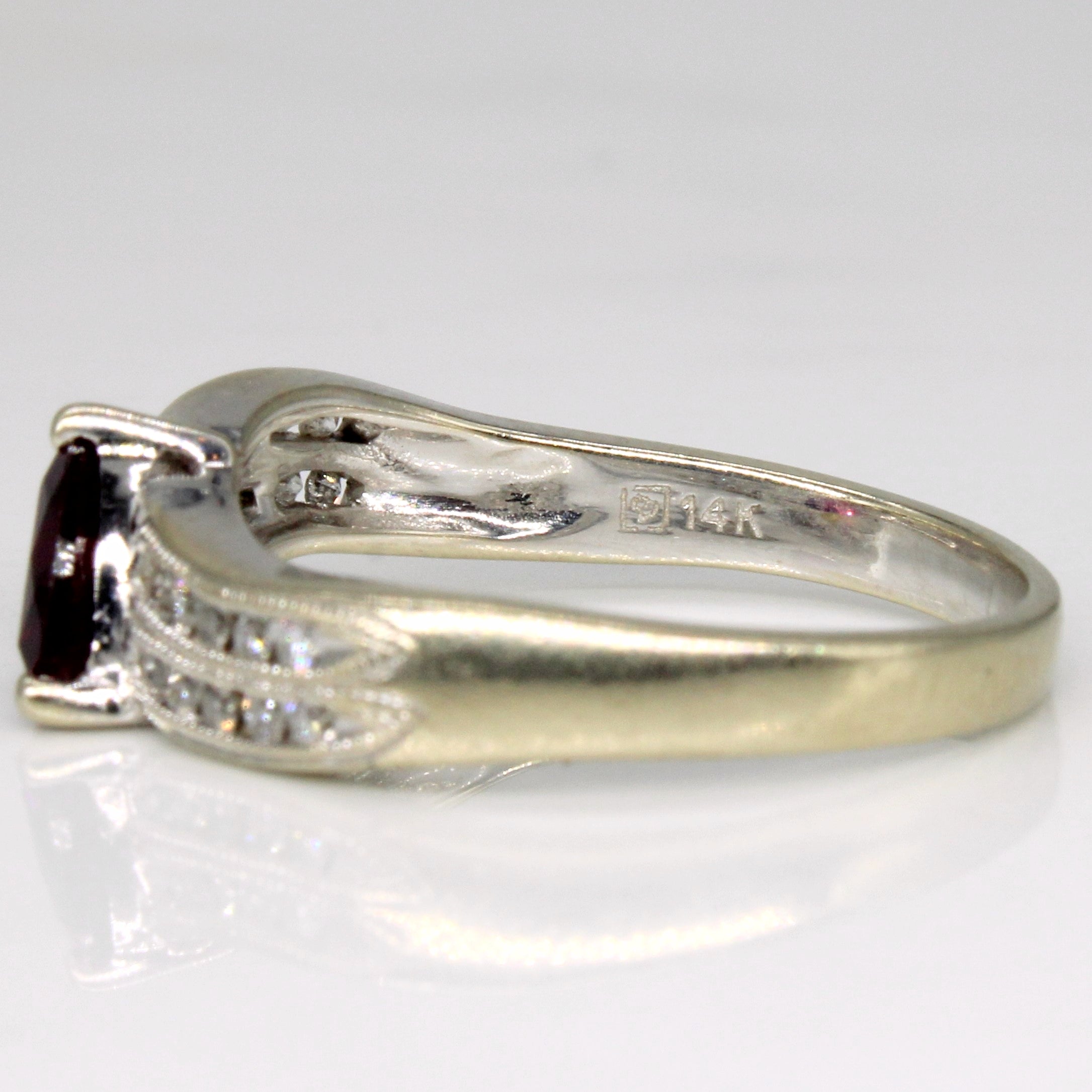 Garnet & Diamond Waterfall Ring | 0.65ct, 0.10ctw | SZ 6.5 |