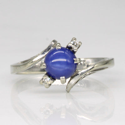 Synthetic Star Sapphire & Diamond Ring | 0.80ct, 0.02ctw | SZ 5.25 |