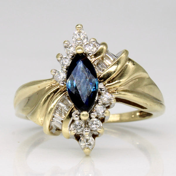 Sapphire & Diamond Cocktail Ring | 0.52ct, 0.25ctw | SZ 6.25 |