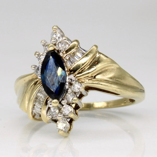 Sapphire & Diamond Cocktail Ring | 0.52ct, 0.25ctw | SZ 6.25 |