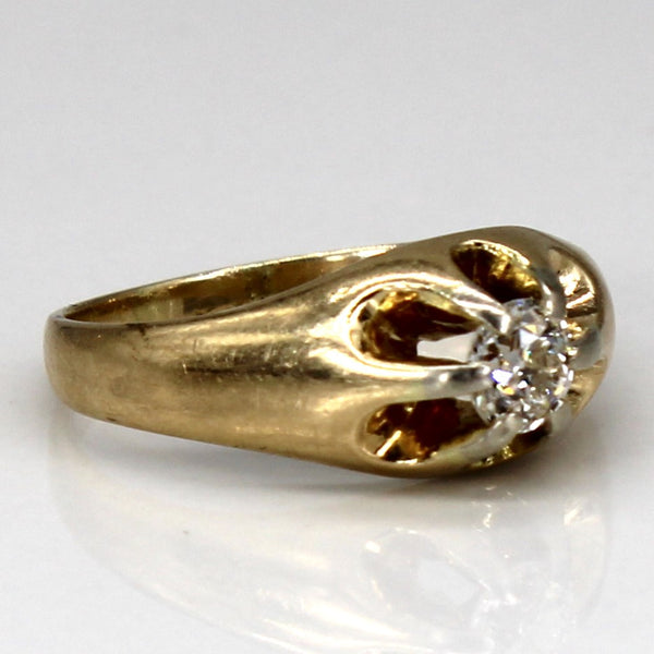 Belcher Set Solitaire Diamond Vintage 14k Ring | 0.30ct | SZ 6 |