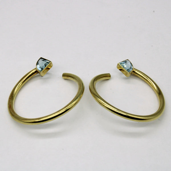 Blue Topaz Circle Earrings | 1.70ctw |