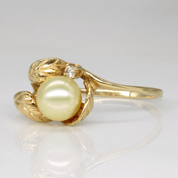 Pearl & Diamond Cocktail Ring | 0.03ct | SZ 8.5 |