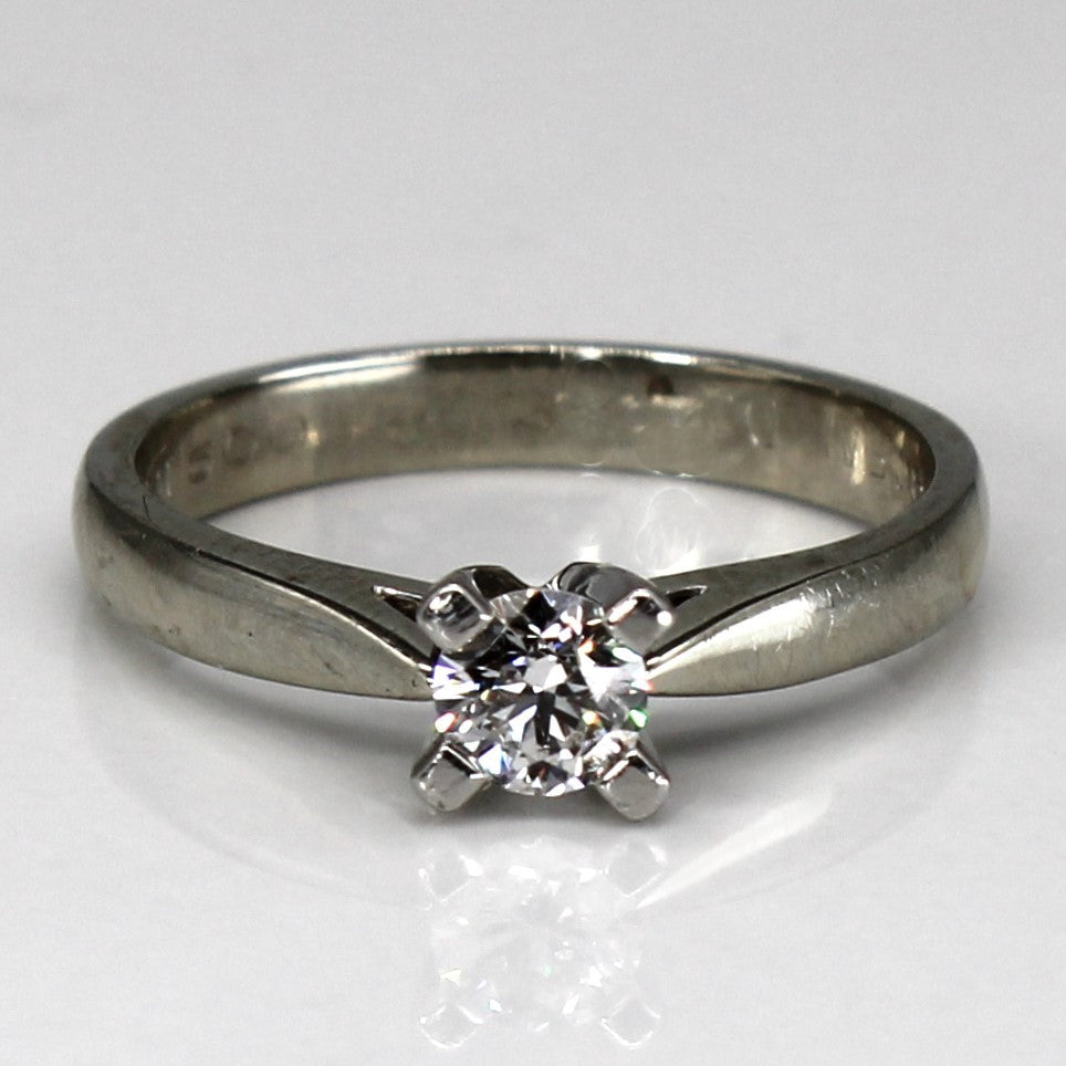 Solitaire Diamond Platinum and 18k White Gold Ring | 0.32ct | SZ 6.5 |