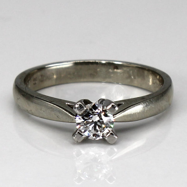 Solitaire Diamond Platinum and 18k White Gold Ring | 0.32ct | SZ 6.5 |