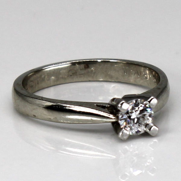 Solitaire Diamond Platinum and 18k White Gold Ring | 0.32ct | SZ 6.5 |