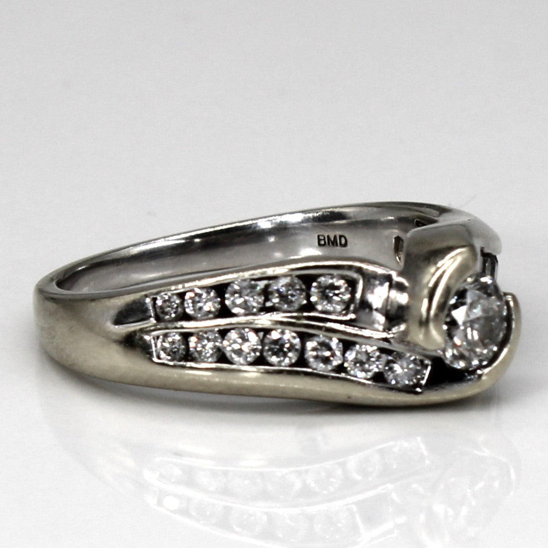 Bypass Channel Set Diamond 14k Ring | 0.81ctw | SZ 8.75 |