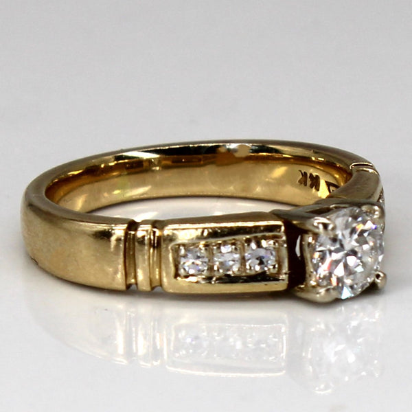 Birks Solitaire with Accents Diamond 14k Ring | 0.54ctw | SZ 5.75 |