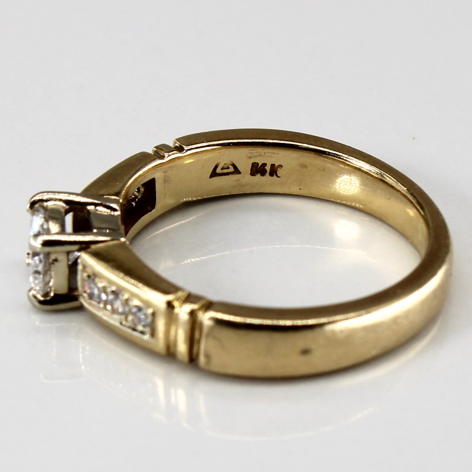 Birks Solitaire with Accents Diamond 14k Ring | 0.54ctw | SZ 5.75 |