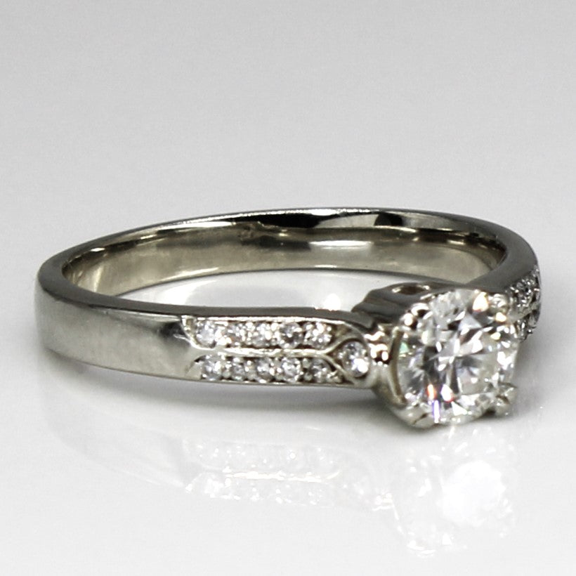 Solitaire with Accents Diamond 19k Ring | 0.63ctw | SZ 7 |