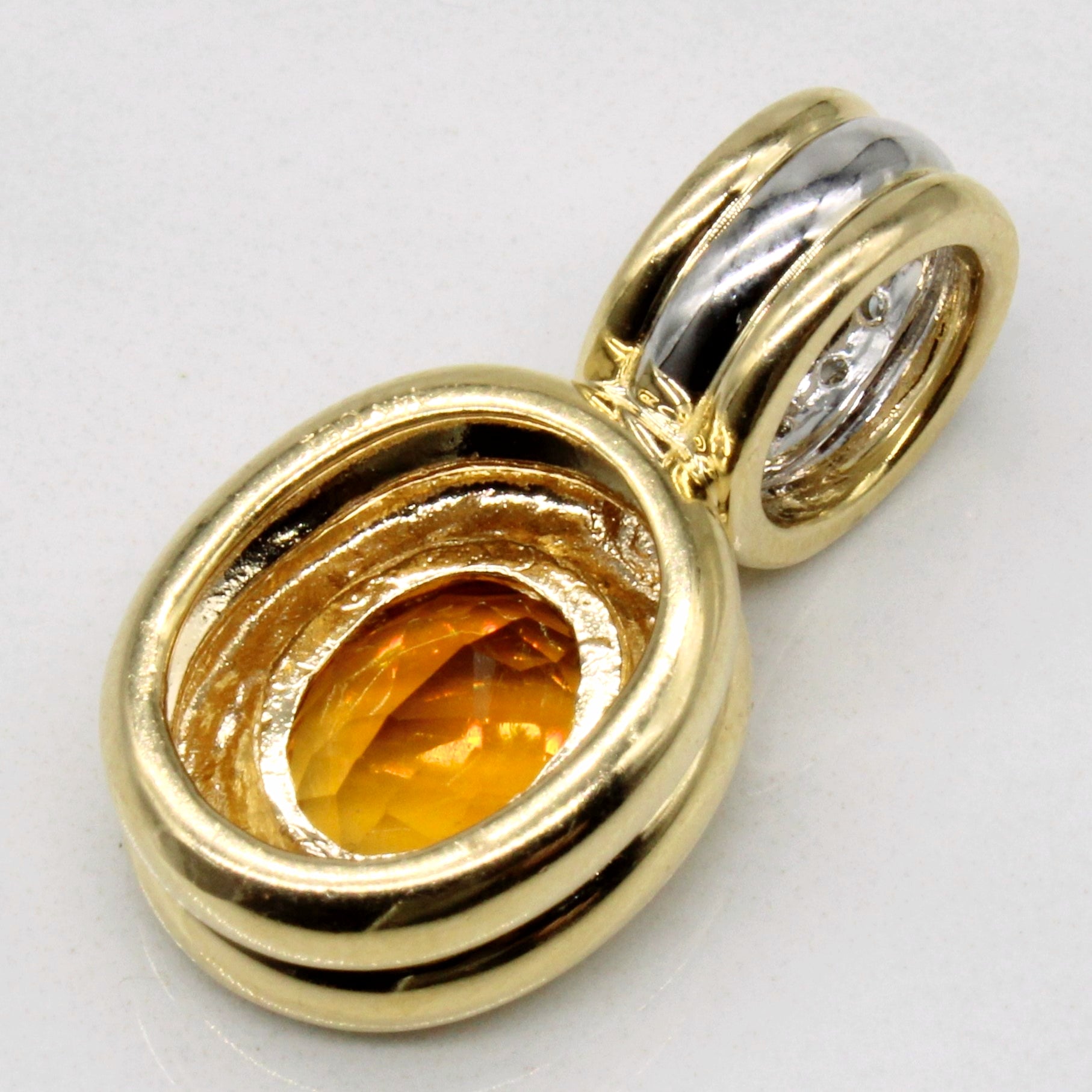 Citrine & Diamond Pendant | 1.35ct, 0.04ctw |