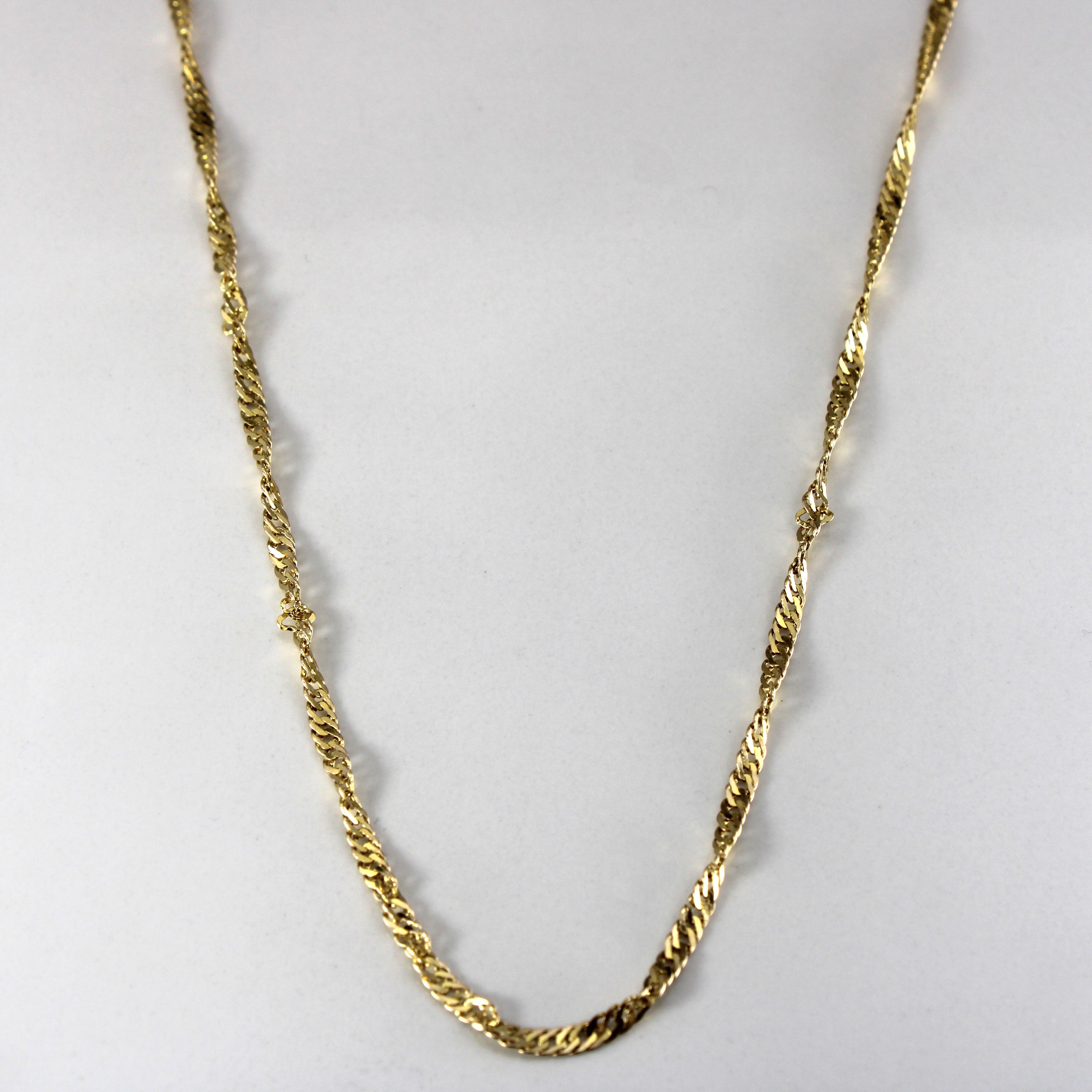 Chaîne Singapour en or jaune 10 carats | 16" |