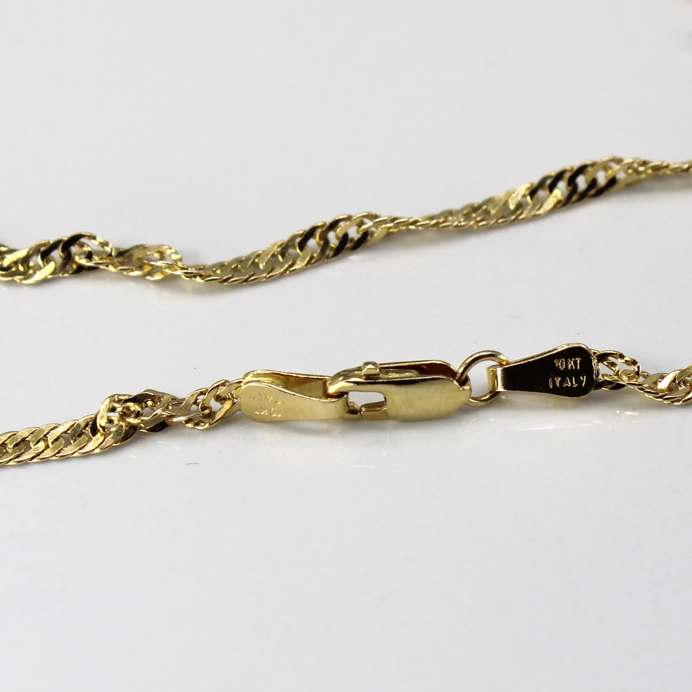 Chaîne Singapour en or jaune 10 carats | 16" |