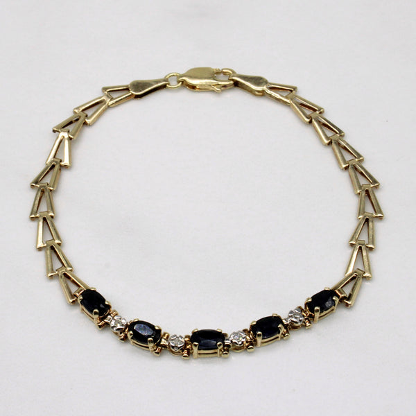 Sapphire & Diamond Bracelet | 1.00ctw, 0.04ctw | 6.5