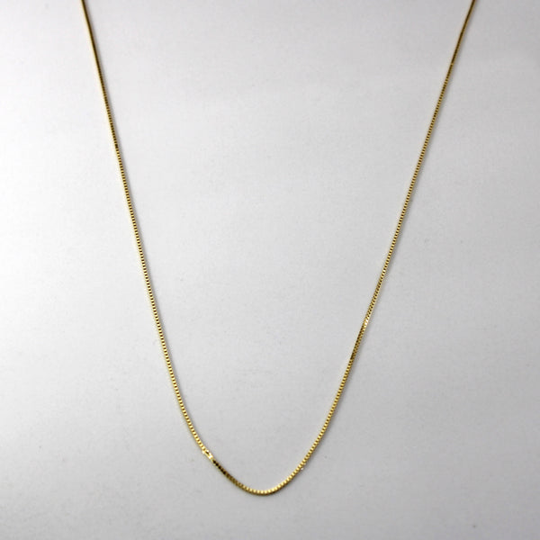 14k Yellow Gold Thin Box Chain | 18