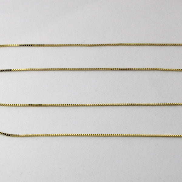 14k Yellow Gold Thin Box Chain | 18